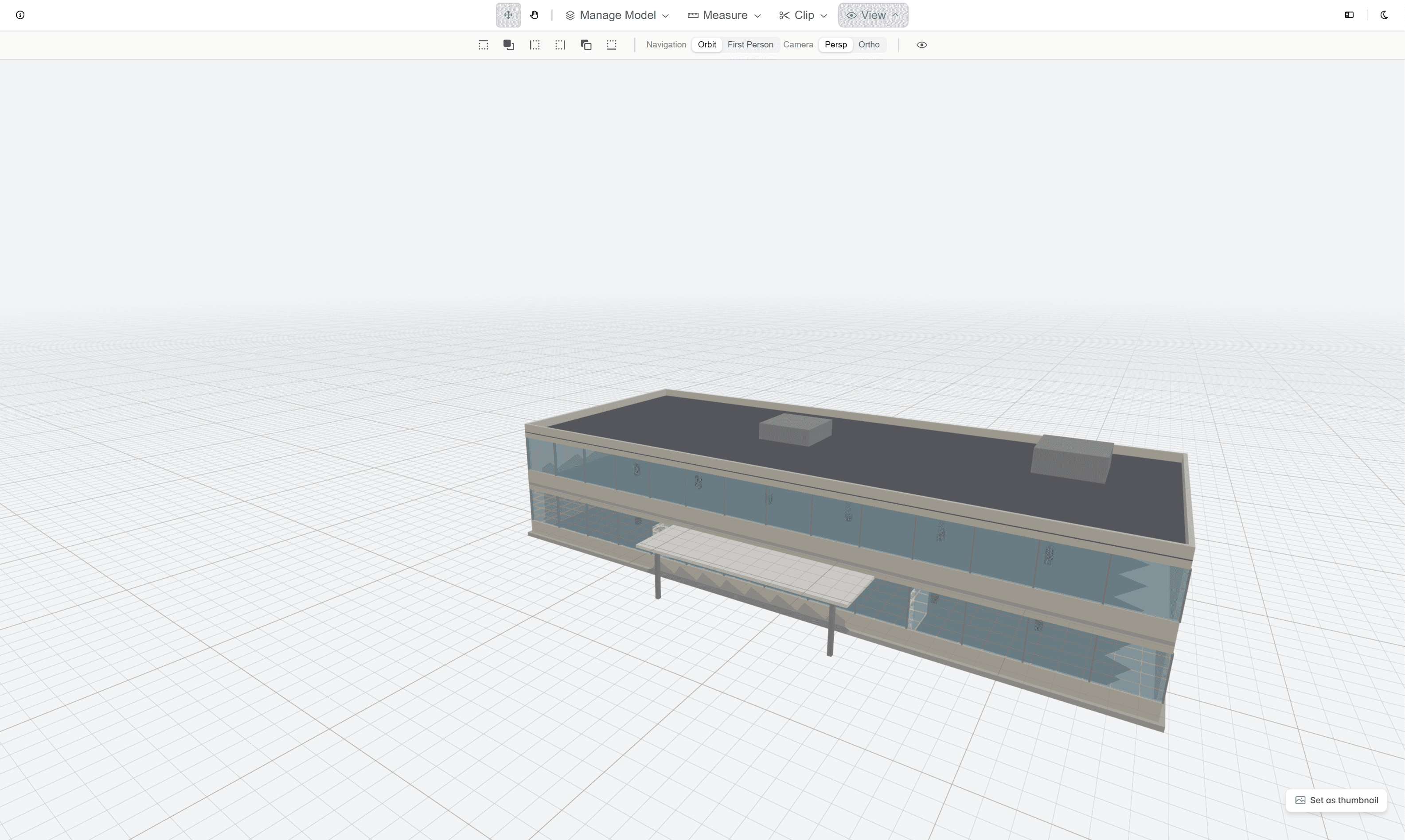 View ribbon with top, front, left, right, back and bottom preset views